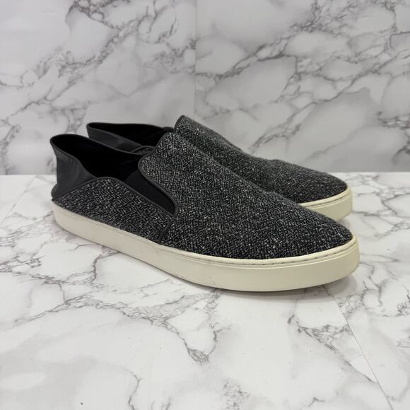 Vince. Women's Slip On Shoes sz 10 Wool Silk Leather Gray 25-OO - Picture 8 of 10